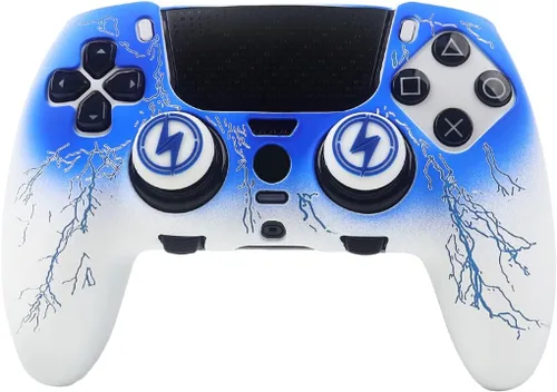 Vista 19 de RALAN Tiger - Fundas de silicona para controlador con 2 agarres para el pulgar, compatibles con PS5 Dualsense Edge Controller Play Station 5 Tigre