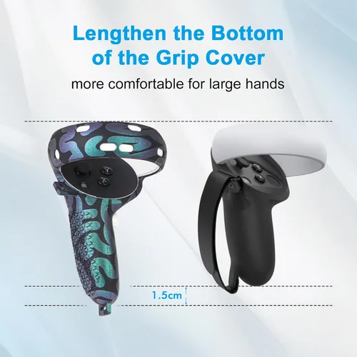 Vista 25 de Relohas Accessories for Oculus Quest 2, VR Accessory Set for Meta Quest 2, Include Controller Grip Leather Cover, VR Shell Cover, Face Cover, The
