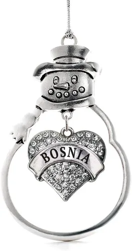 Vista 42 de Colgante de plata con diseño de Detroit con forma de corazón y muñeco de nieve con circonitas cúbicas