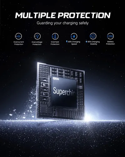Vista 4 de Cargador de teléfono Android de carga súper rápida USB C de 45 W, paquete de 2 con cables duales de 6 pies, compatible con Samsung Galaxy