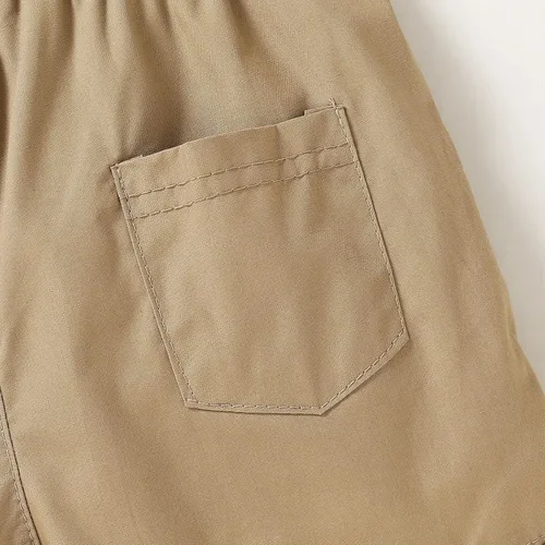Vista 14 de JEELLIGULAR Conjunto de ropa de verano para bebé niño de manga corta con botones y pantalones cortos, trajes casuales para caballeros de 1 a 6 años