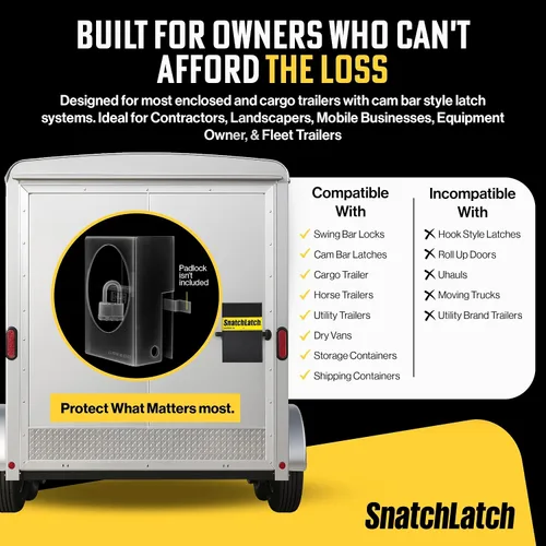 Vista 3 de Enclosed Trailer Door Lock – Heavy Duty Anti Theft Steel Shroud