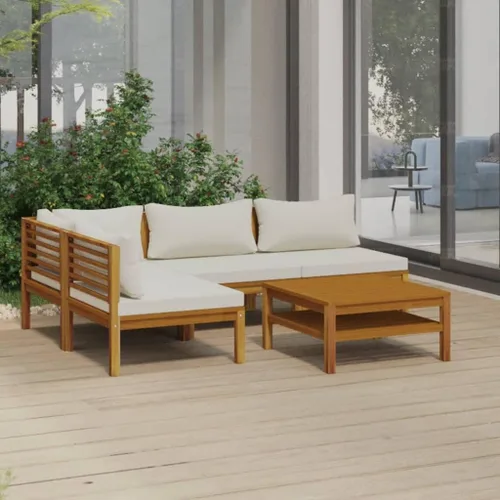 Vista 27 de Juego de 5 piezas para patio con cojín, juego de muebles de sofá, resistente a la intemperie, adecuado para uso en exteriores, requiere montaje Gris