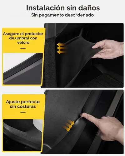 Vista 9 de 3W Juego completo de protectores de umbral de puerta para Tesla Model 3