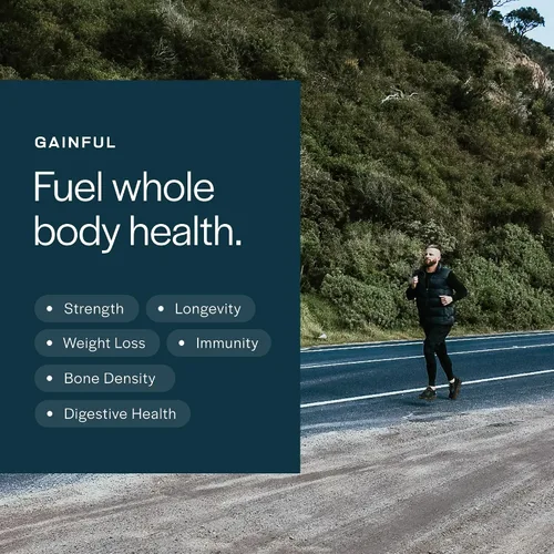 Vista 9 de Gainful Everyday Whey Protein en polvo, 23g de proteína por porción, sin sabor, apoya el crecimiento muscular, la recuperación y la nutrición
