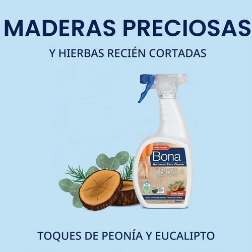 Vista 4 de Bona® Spray limpiador de pisos de madera dura, 32 onzas líquidas, madera de cedro, incluye botella llena + recambio de concentrado para limpieza