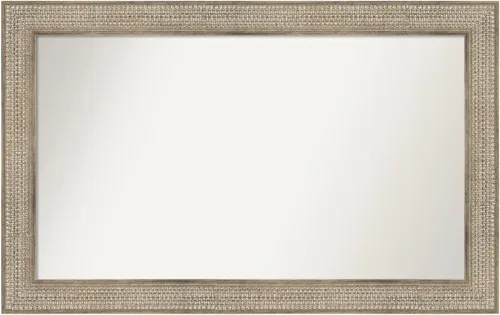 Vista 358 de Amanti Art Espejo de baño plateado para sobre fregadero, 26 x 26 pulgadas, espejo cuadrado de níquel pulido, marco de madera tradicional mediano, se