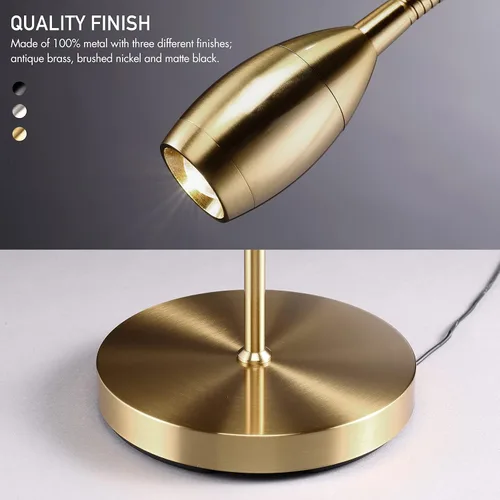 Vista 7 de O’Bright Ray – Lámpara de pie ajustable con haz LED, foco regulable y con zoom, cuello de cisne flexible, lámpara de pie para lectura/manualidades