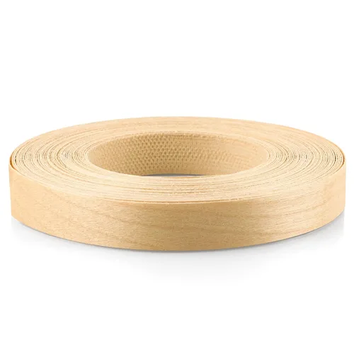 Vista 8 de Skelang Chapa de madera de abedul 1-1/2" x 26', cinta de borde de madera con adhesivo, tira flexible de encolado de cantos de madera