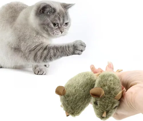 Vista 2 de Juguete interactivo para gatos, juguete automático chirriante automático para jugar a sí mismo, ejercicios de interior interactivo con sonido