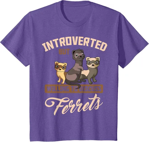 Vista 42 de Camiseta para amantes de los animales de los hurones, Negro, S