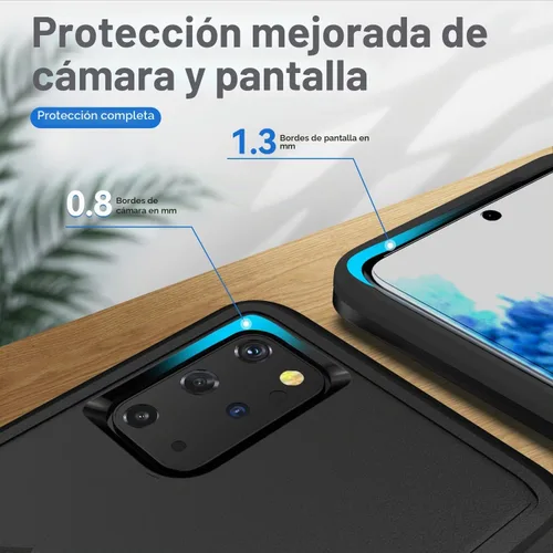 Vista 4 de Funda para Galaxy S20 Plus, con protector de pantalla HD [prueba de caídas de grado militar] Funda protectora resistente a prueba de golpes