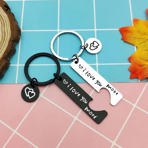 Vista 7 de Heigebi Couple Keychain Gifts for Boyfriend Girlfriend Husband Wife Valentine's Day Anniversary Birthday Wedding Presents