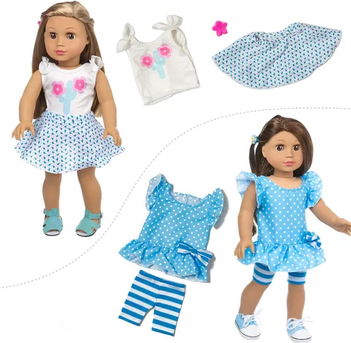 Vista 4 de ZQDOLL Conjuntos de ropa y accesorios para muñecas de 18 pulgadas