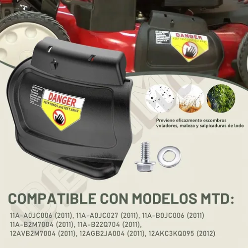 Vista 3 de 987-02516A Conjunto de tapón de mulching con bisagras para modelos Troy
