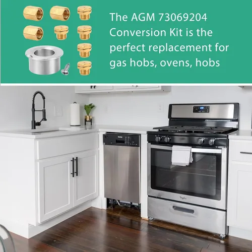 Vista 5 de AGM73069204 Kit de conversión de rango de gas, compatible con LG Kenmore Elite Gas Stove Propane Range LP, kit de orificio de gas de repuesto