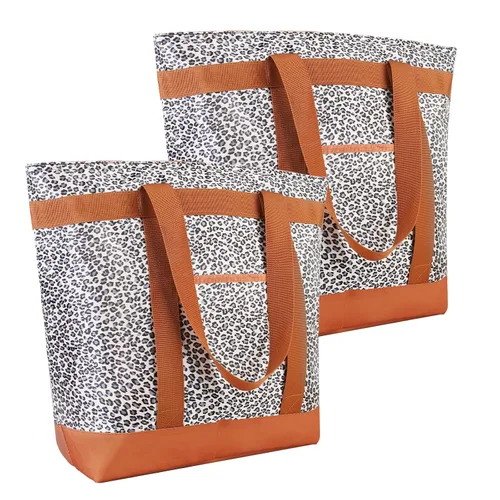 Vista 25 de Bolsa tote reutilizable aislada para compras de comestibles para mujeres/hombres, bolsa de entrega de pizza/comida para mantener los alimentos