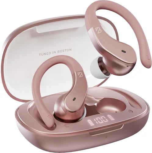 Vista 7 de Back Bay Audio - Auriculares inalámbricos Bluetooth para corredores, auriculares con gancho para colocar sobre la oreja, graves profundos Oro rosa