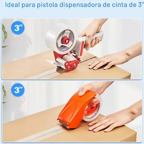 Vista 4 de JARLINK - Cinta de embalaje transparente (6 rollos), cinta de embalaje resistente para envíos, embalajes, mudanzas y sellados; cada rollo mide 2,7