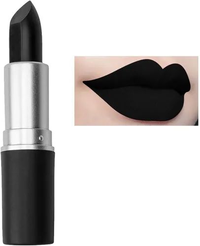 Vista 4 de Disfraces de Halloween para mujer 2026 - Vestido negro de manga larga con cuello blanco
