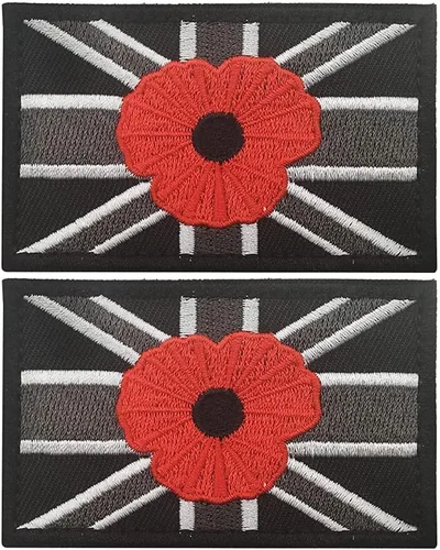 Vista 8 de 2 parches tácticos bordados de la Gran Unión Británica de Reino Unido, bandera de Inglaterra del Reino Unido, emblema para coser en la moral, Azul