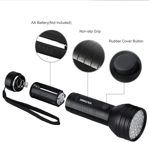 Vista 7 de Linternas, 51 LED Antorcha Escorpión Detector Hunter Ultra Violeta Linterna de Luz Negra