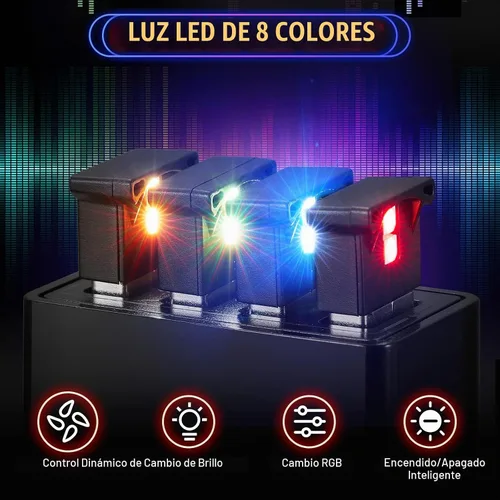 Vista 2 de Frienda 2 piezas de mini luz LED USB, iluminación interior LED para automóvil, 5 V, luz de ambiente USB inteligente, teclado para computadora
