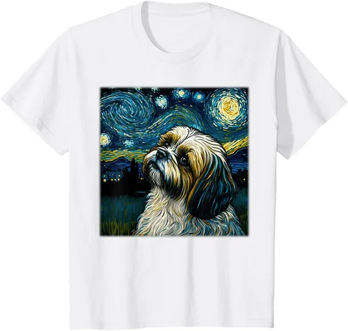Vista 62 de Camiseta Surrealism Starry Night Shih Tzu Dog