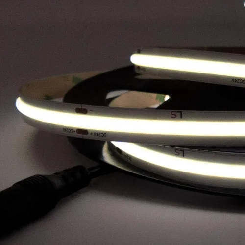 Vista 2 de Tiras flexibles LED COB de color blanco frío - Longitud 3 pies para uso en interiores