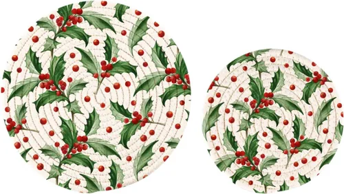 Vista 16 de Naanle Juego de salvamanteles de algodón moderno con diseño de estrellas y bandera de Estados Unidos para el 4 de julio, 2 posavasos redondos