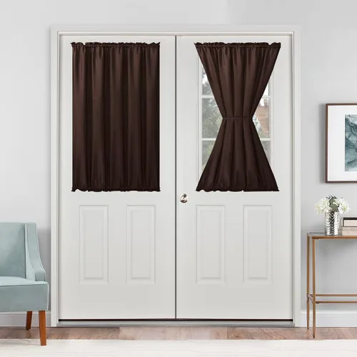 Vista 31 de Cortinas para puerta francesa, color aguamarina, 24 pulgadas de ancho x 40 pulgadas de largo, 1 panel Bolsillo para barra, semitransparente