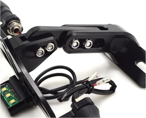 Vista 2 de Marco de matrícula de motocicleta con indicador LED, soporte de luz indicadora para Kawasaki para Ninja 250 300 650 para H2R para ZX6R Z750 Z800 1