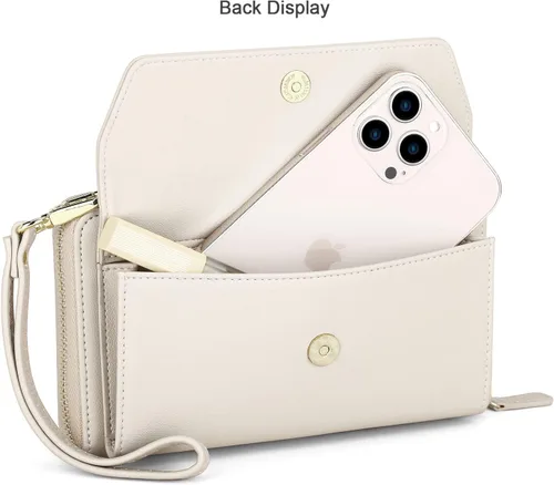 Vista 6 de nuoku Carteras para mujeres con ranuras para tarjetas de crédito con bloqueo RFID de gran capacidad