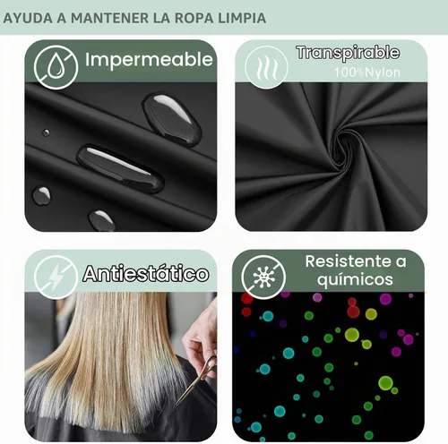 Vista 4 de Izzycka Capa de color para el cabello, batas para cliente de salón, capa de peluquería grande con bolsillo, envoltura de spa impermeable, bata
