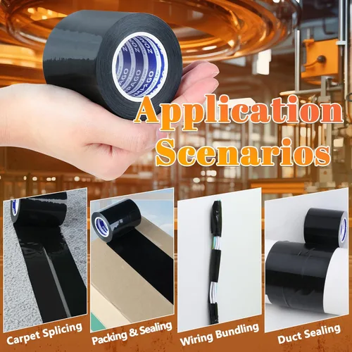 Vista 6 de Reparación de cinta adhesiva impermeable resistente al agua, 1.8 Negro