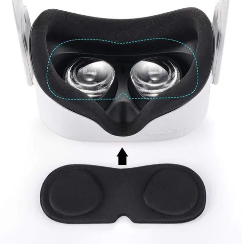 Vista 6 de Compatible with Oculus Quest 2 Accessories, Silicone Face Cover, VR Shell Cover,Compatible with Quest 2 Touch Controller Grip Cover,Protective Lens