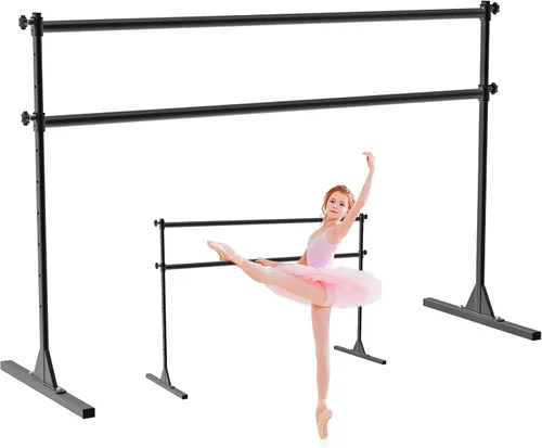 Vista 9 de SELEWARE Barra de ballet independiente de altura ajustable, barra de ballet resistente, barra de baile, soporte movimientos de barra, estiramiento