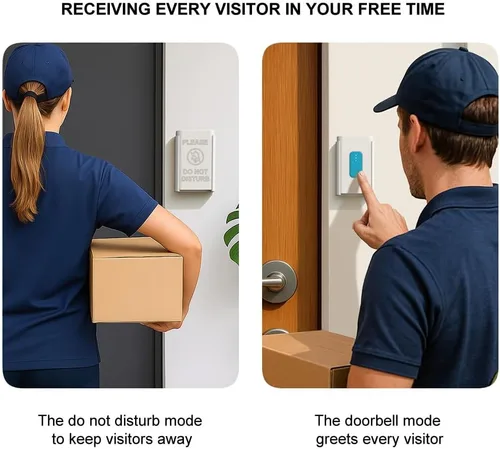 Vista 5 de Timbre inalámbrico, kit de timbre de puerta con salidas adicionales y luz nocturna, rango de 1400 pies, extensor de señal de timbre, resistente al