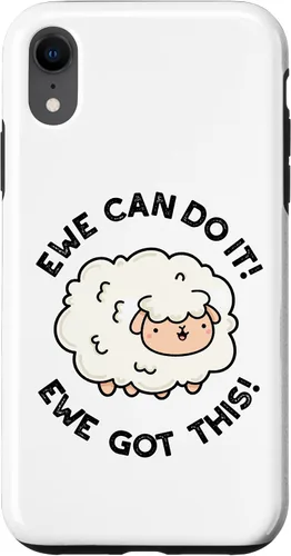 Vista 8 de iPhone 15 Ewe Can Do It Ewe Got This Funny Sheep Pun Case