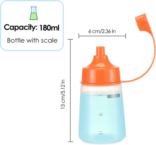 Vista 3 de Botellas de plástico para condimentos para salsas de boca ancha, dispensador de botellas para aderezo de ensalada, aceite de cocina, salsa