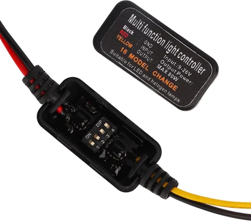 Vista 8 de Bnineteenteam 4 unidades de módulo intermitente de controlador estroboscópico de flash, 16 modos ajustables DC9-26V LED de luz de freno intermitente
