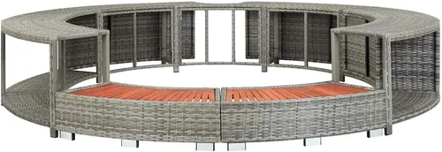 Vista 5 de vidaXL Hot Tub Surround Gray Poly Rattan Gris