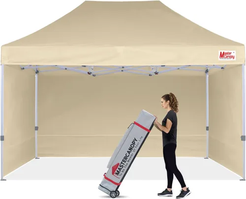 Vista 12 de MASTERCANOPY Carpa Plegable Resistente con Paredes Laterales (10x15, Blanco)