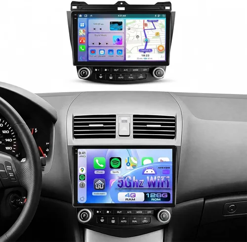 Vista 9 de Para Honda Accord 7ª 2003 2004 2005 2006 2007 Estéreo de coche Android con Carplay inalámbrico/Android Auto Pantalla táctil de 10.1" Autoradio