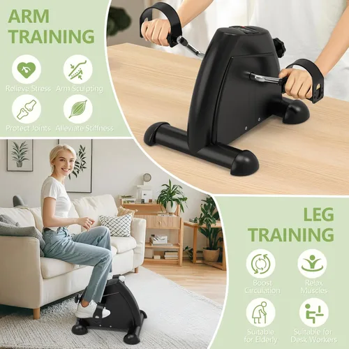 Vista 4 de FITKS360 Under Desk Elliptical & Mini Exercise Bike - Seated Electric Leg Exerciser Under Table Oval Electric - Seniors Sit Exerciser Fully