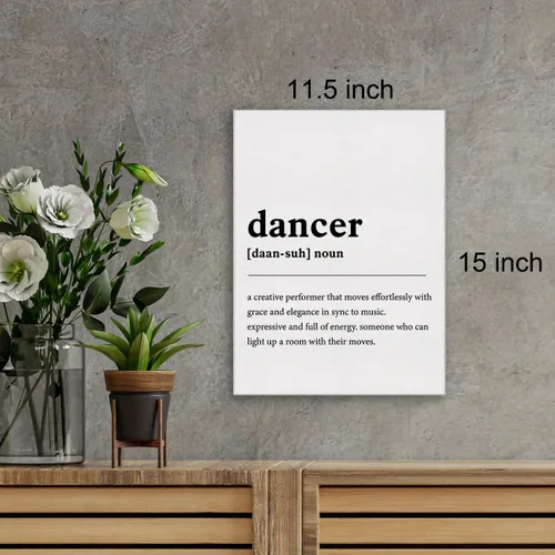 Vista 2 de Lienzo impreso con definición de bailarín, arte de pared, decoración de oficina en casa, pintura moderna con cita para colgar, obra de arte