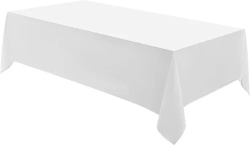 Vista 13 de Mantel Cuadrado 52 x 52 Pulgadas Manteles Negros Resistente a Manchas y Arrugas Lavable de Poliéster para Fiestas, Buffets y Bodas Mantel