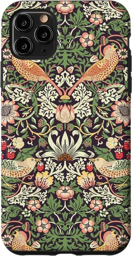Vista 13 de Funda con diseño Art Nouveau para iPhone 16, diseño de ladrón de fresas William Morris