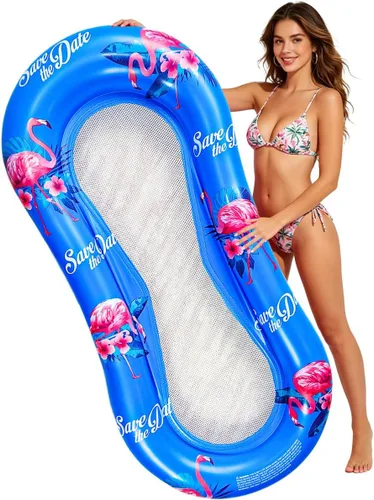 Vista 3 de ZHUYNXIR Flotador de piscina para adultos, hamaca flotante, balsas inflables, sofá de aire para piscina, cama flotante, tumbado en él, todo tu