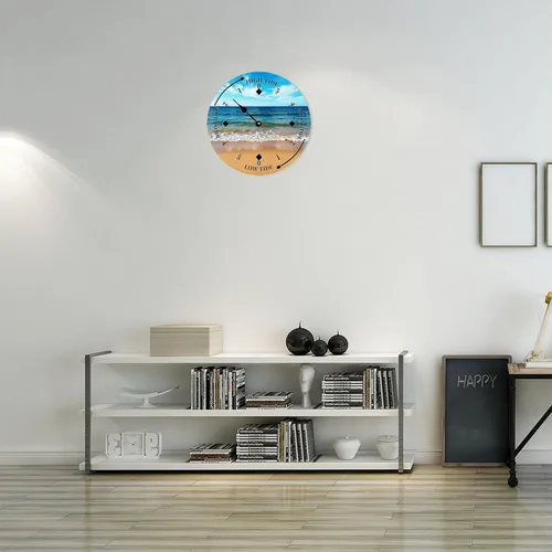 Vista 4 de Tide Clock for Wall Ocean Waves Time Coastal Beach Clocks